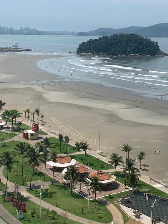 Sao Vicente Itarare Predio Frente Mar Apto Fundo Vista Parcial Екстер'єр фото